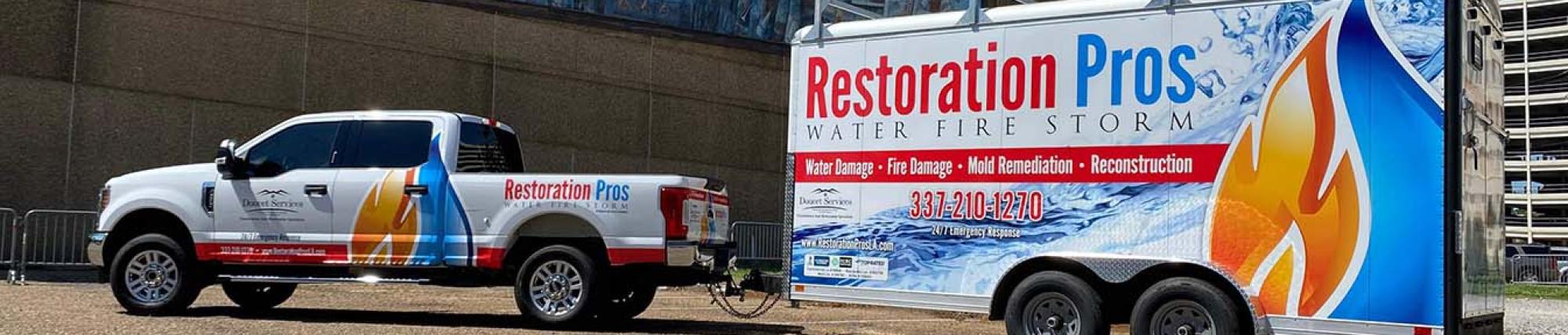 image of water damage restoration company truck