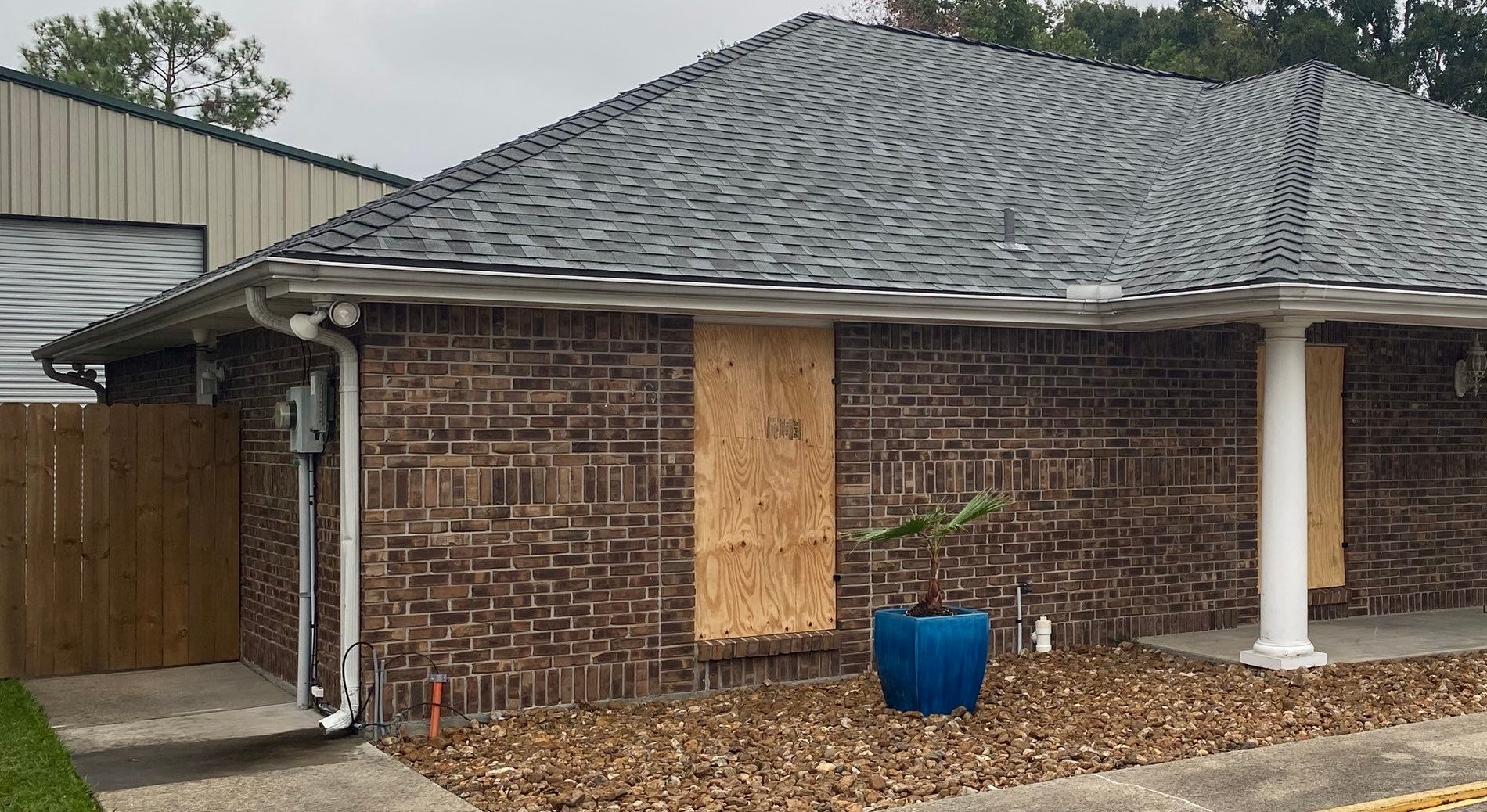 image of boarded home in preparation for a hurricane